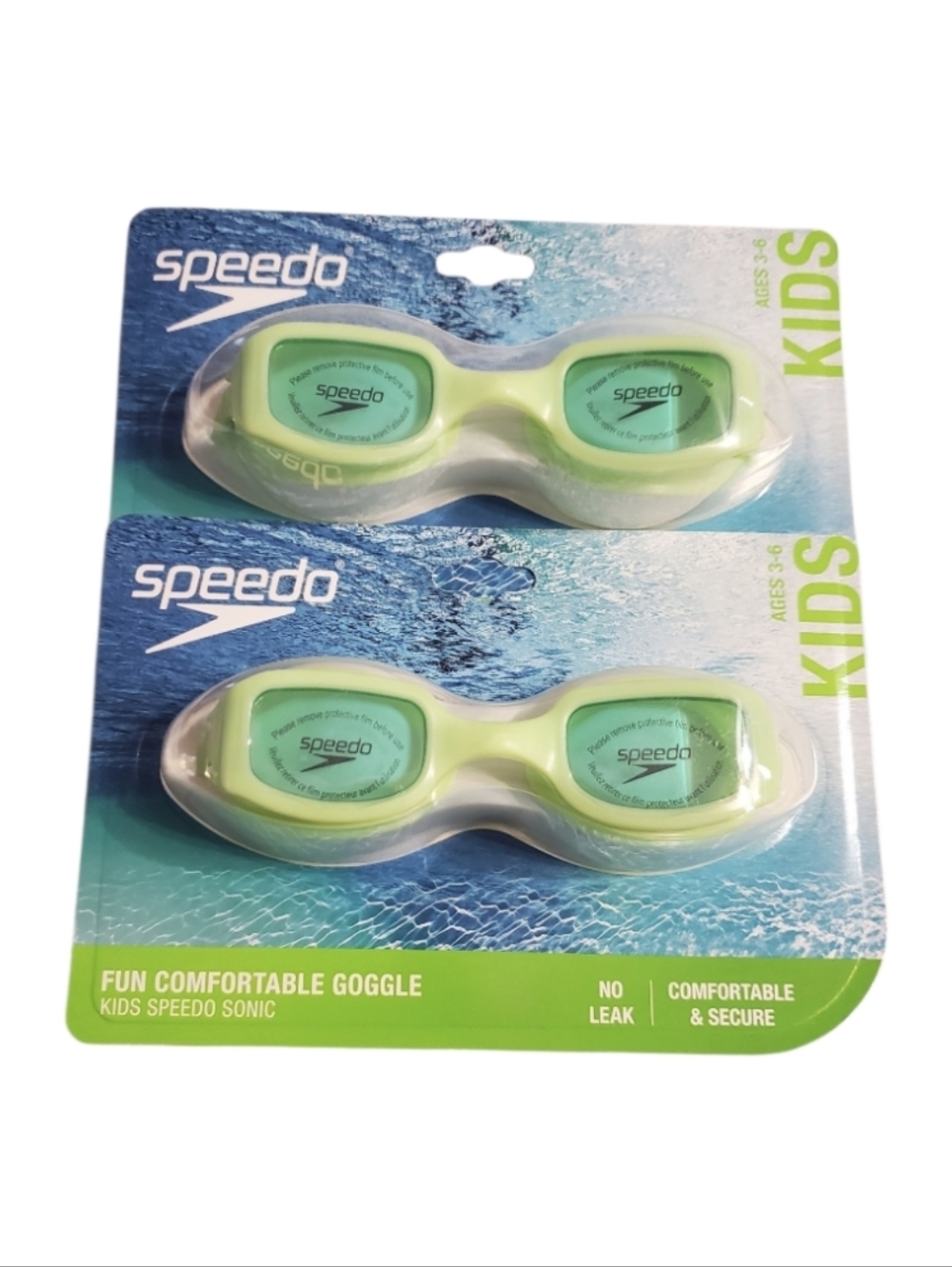 Speedo Kids Lime Green Swim Goggles - 2 Pack